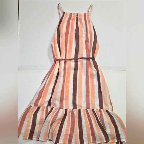 Velvet Heart Tan and Brown Ruffled Halter Sundress - Picture 2 of 4